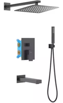 Душевая система «Акватек» Либра AQ1673MB черная матовая