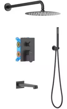 Душевая система «Акватек» Оберон AQ1273MB черная матовая