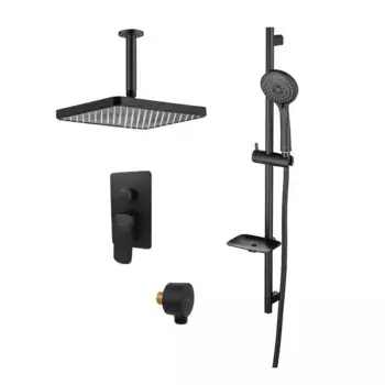 Душевая система «Акватек» Вега AQ1075MB чёрная матовая