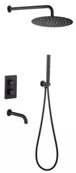 Душевая система «Allen Brau» Priority V.3 5.31014-31 с термостатом чёрная матовая