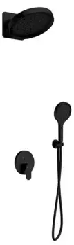 Душевая система «AQUAme» AQM8402MB с термостатом чёрная матовая
