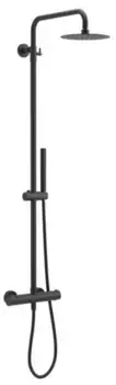 Душевая система «Excellent» Rain Termo Round ARAC.SY.107BL с термостатом чёрная матовая