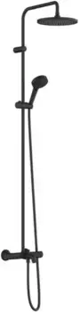 Душевая система «Hansgrohe» Vernis Blend Showerpipe 240 1jet 26899670 с термостатом чёрная матовая