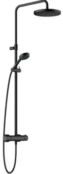 Душевая система «Kludi» Logo Dual Shower System 680823900 с термостатом чёрная матовая