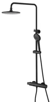 Душевая система «Lemark» Bronx LM3770BL с термостатом чёрная