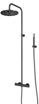 Душевая система «Paini» Cox 78PZ689THTT с термостатом чёрная матовая