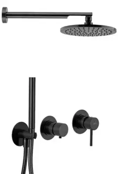 Душевая система «Remer» X-Style X96S02OCFP шлифованный чёрный хром