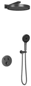 Душевая система «Sancos» Space SC3006GMG с термостатом вороненая сталь