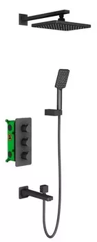 Душевая система «Timo» Petruma SX-5149/03SM с термостатом чёрная