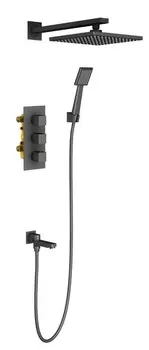 Душевая система «Timo» Tetra Thermo SX-0199/03SM с термостатом чёрная
