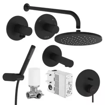 Душевая система «Vitra» Origin A49284EXP чёрная матовая