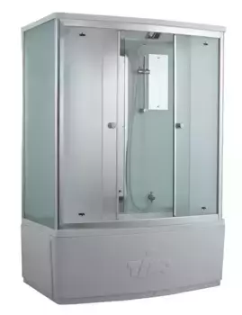 Душевой бокс «Timo» Comfort T-8840 140/88 с ванной Fabric Glass/белый с гидромассажем и электрикой