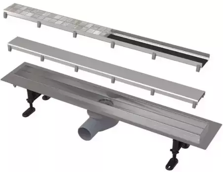 Душевой лоток «AlcaPlast» AG071401950 боковой выпуск хром/под плитку