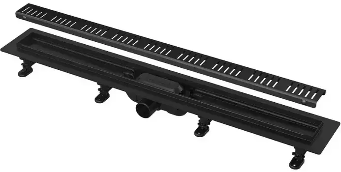 Душевой лоток «AlcaPlast» AG101101550 боковой выпуск чёрный матовый