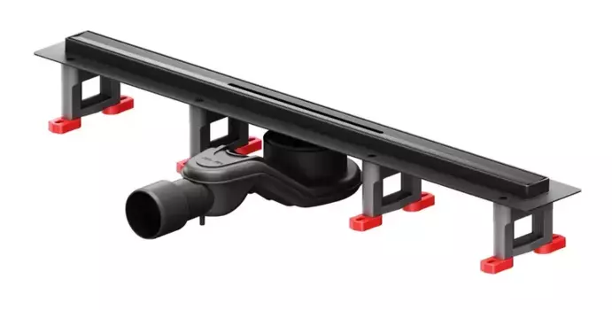 Душевой лоток «Am.Pm» MasterFlow 600 W01SC-S11-060-05BM универсальный затвор Slim line боковой выпуск чёрный матовый