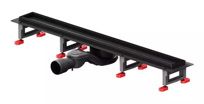 Душевой лоток «Am.Pm» MasterFlow 700 W01SC-U11-070-04BM универсальный затвор Tile боковой выпуск чёрный матовый/под плитку