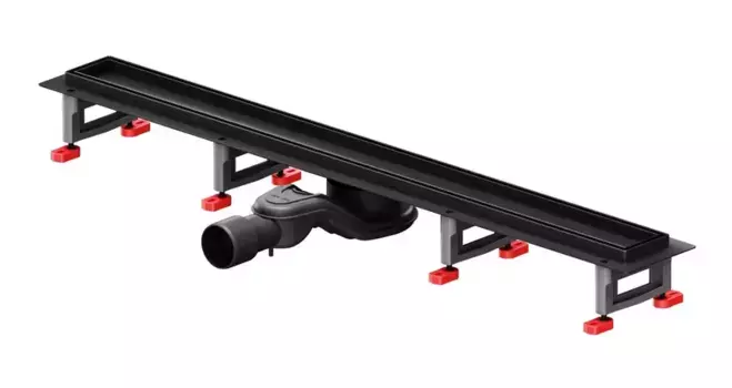 Душевой лоток «Am.Pm» MasterFlow 800 W01SC-U11-080-04BM универсальный затвор Tile боковой выпуск чёрный матовый/под плитку