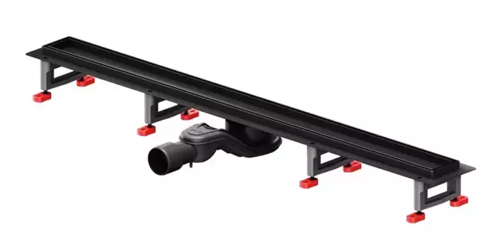 Душевой лоток «Am.Pm» MasterFlow 900 W01SC-U11-090-04BM универсальный затвор Tile боковой выпуск чёрный матовый/под плитку