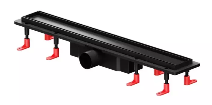 Душевой лоток «Am.Pm» PrimeFlow 600 W02SC-U11-060-04BM универсальный затвор Tile боковой выпуск чёрный матовый/под плитку