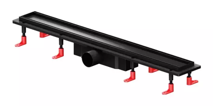 Душевой лоток «Am.Pm» PrimeFlow 700 W02SC-U11-070-04BM универсальный затвор Tile боковой выпуск чёрный матовый/под плитку