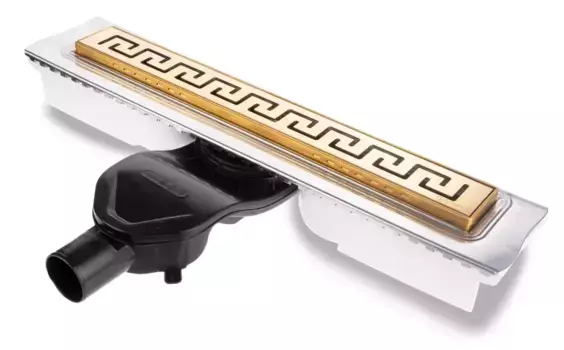 Душевой лоток «Berges Wasserhaus» B1 Antik 600 боковой выпуск золото