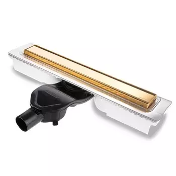 Душевой лоток «Berges Wasserhaus» B1 Keramik 600 боковой выпуск золото/под плитку