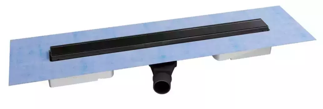 Душевой лоток «Berges Wasserhaus» B1 Keramik 600 095117 боковой выпуск чёрный матовый/под плитку