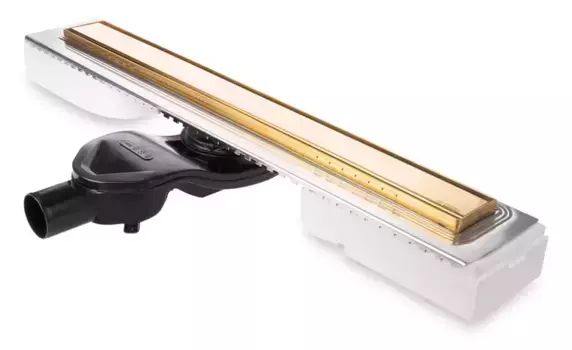 Душевой лоток «Berges Wasserhaus» B1 Keramik 700 боковой выпуск золото/под плитку