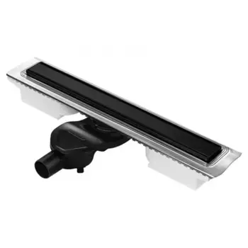 Душевой лоток «Berges Wasserhaus» B1 Keramik 700 095118 боковой выпуск чёрный матовый/под плитку