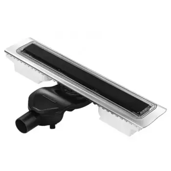 Душевой лоток «Berges Wasserhaus» C1 Norma 500 095136 боковой выпуск чёрный матовый/под плитку