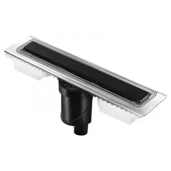 Душевой лоток «Berges Wasserhaus» C1 Norma 800 095039 вертикальный выпуск чёрный матовый/под плитку