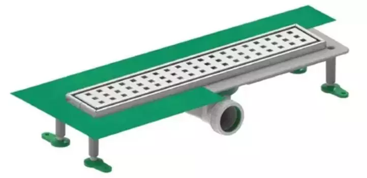 Душевой лоток «CTESI» Way Square BK4024150 боковой выпуск хром