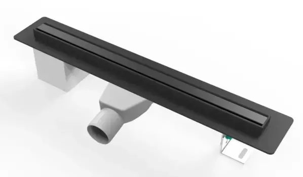 Душевой лоток «Paini» Slim Line 600 мм D50 CH600SLC боковой выпуск черный матовый