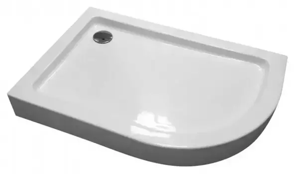 Душевой поддон «Am.Pm» Bliss L Twin Slide W53T-302L120W 120/80 низкий акриловый прямоугольно-асимметричный с сифоном левый