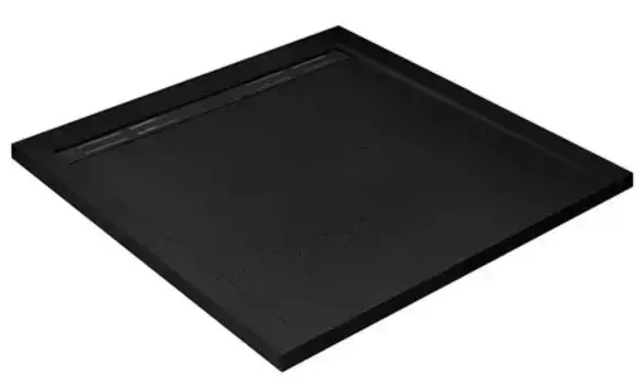 Душевой поддон «Cezares» TRAY-AS-A-100-30-NERO 100/100 низкий из литьевого мрамора квадратный без сифона чёрный матовый