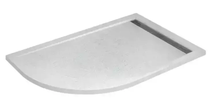 Душевой поддон «Cezares» TRAY-AS-RH-100/80-30-W-R 100/80 низкий из литьевого мрамора прямоугольно-асимметричный без сифона белый правый
