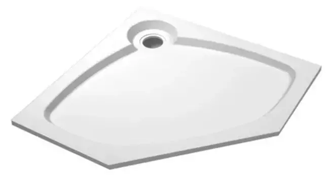 Душевой поддон «Cezares» TRAY-S-P-90-56-W 90/90 низкий из литьевого мрамора многоугольный без сифона белый