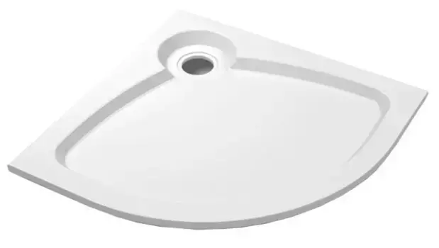 Душевой поддон «Cezares» TRAY-S-R-90-550-56-W 90/90 низкий из литьевого мрамора четверть круга без сифона белый