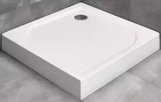 Душевой поддон «Radaway» Delos C с панелью 80/80 низкий акриловый прямоугольно-асимметричный без сифона