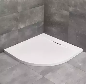 Душевой поддон «Radaway» Giaros A 90/90 низкий из литьевого мрамора четверть круга без сифона