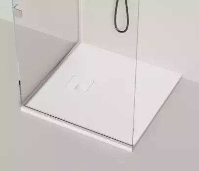 Душевой поддон «Salini» Oasi 120323M 80/80 низкий из литьевого мрамора квадратный с сифоном белый матовый