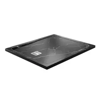 Душевой поддон «WasserKRAFT» Neime 19T10 120/100 низкий из литьевого мрамора прямоугольный чёрный мрамор