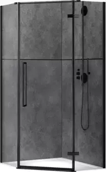 Душевой угол-ограждение «Abber» Ewiges Wasser AG05090B 90/90 прозрачный/чёрный без поддона универсальный