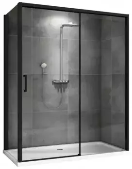 Душевой угол-ограждение «Abber» Komfort AG93120B-S92B 120/90 прямоугольный прозрачный/чёрный без поддона универсальный