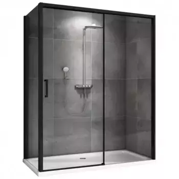 Душевой угол-ограждение «Abber» Komfort AG93150B-S92B 150/90 прямоугольный прозрачный/чёрный без поддона универсальный