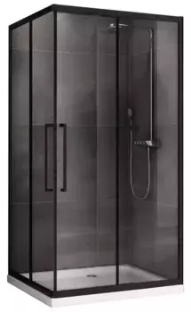 Душевой угол-ограждение «Abber» Schwarzer Diamant AG02128BH 120/80 прямоугольный прозрачный/чёрный без поддона