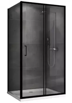 Душевой угол-ограждение «Abber» Schwarzer Diamant AG30100B5-S100B5 100/100 квадратный прозрачный/чёрный без поддона универсальный