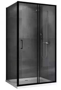 Душевой угол-ограждение «Abber» Schwarzer Diamant AG30100B5-S80B5 100/80 прямоугольный прозрачный/чёрный без поддона универсальный