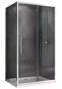 Душевой угол-ограждение «Abber» Schwarzer Diamant AG30110H-S80 110/80 прямоугольный прозрачный/хром без поддона универсальный