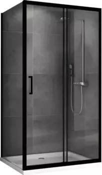 Душевой угол-ограждение «Abber» Schwarzer Diamant AG30140B-S50B 140/50 прямоугольный прозрачный/чёрный без поддона универсальный